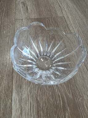 Vintage Federal Glass Petal Clear Candy Dish 6” Starburst Flower Scalloped Bowl
